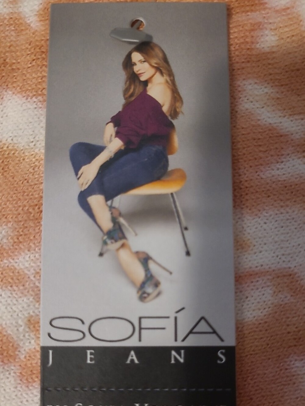 Sofia by Sofia Vergara Peach & White Tie-Dye One shoulder Long Sleeve Top Size L - Picture 4 of 4